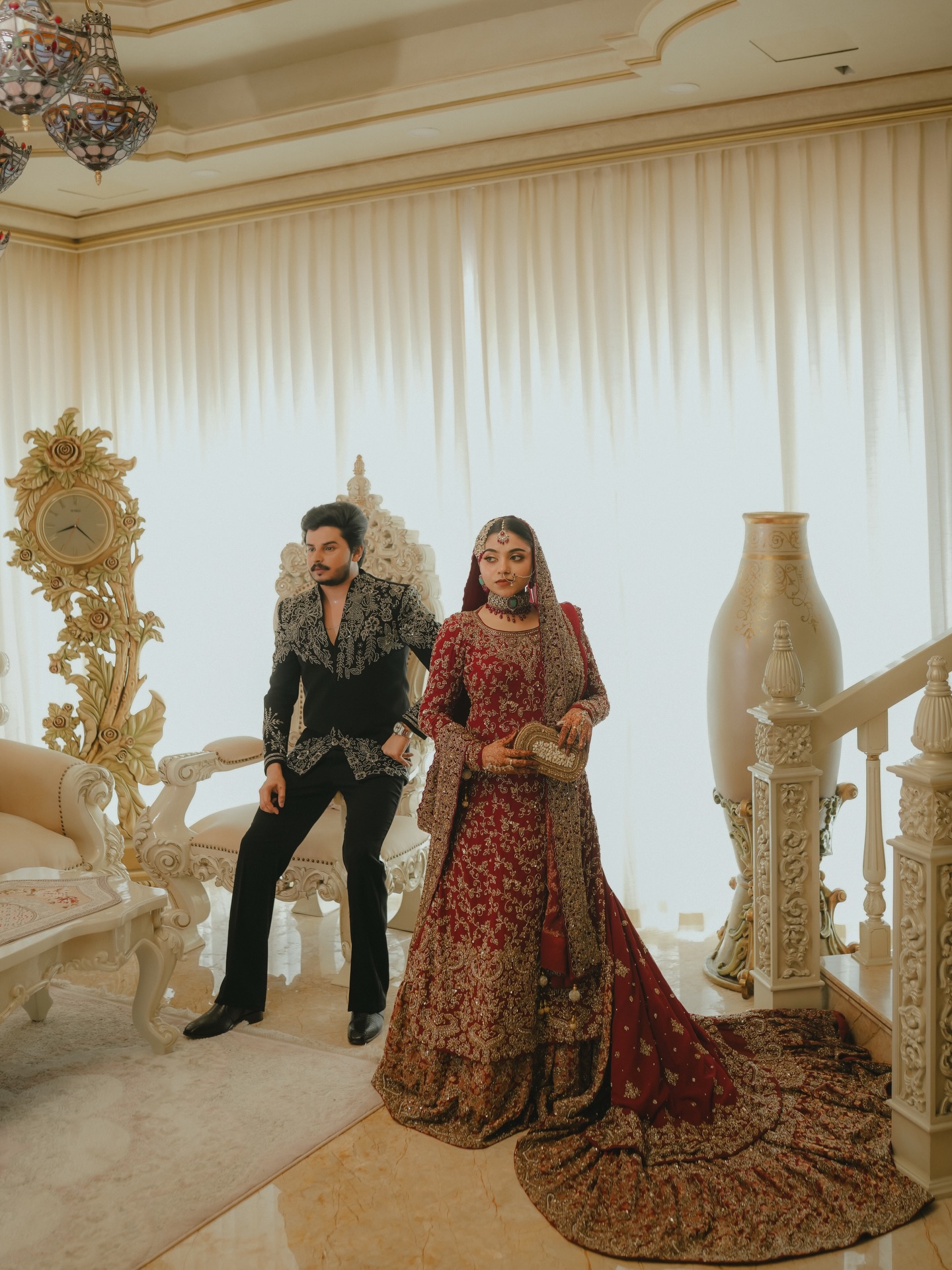 Bride in rich silk saree with gold zari border, Calicut Silks bridal collection